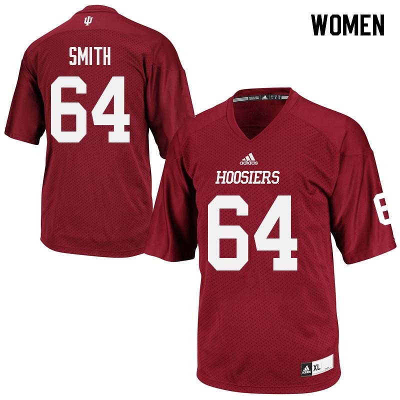 Women #64 Ryan Smith Indiana Hoosiers College Football Jerseys Sale-Crimson